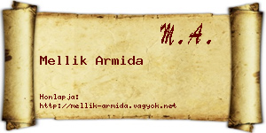 Mellik Armida névjegykártya